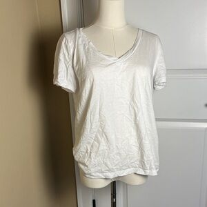 GAP White V-Neck Short Sleeve Tee